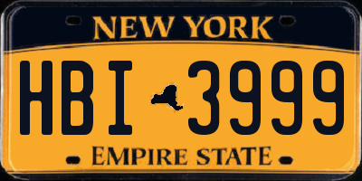 NY license plate HBI3999