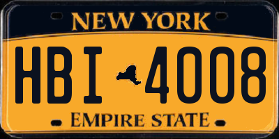 NY license plate HBI4008