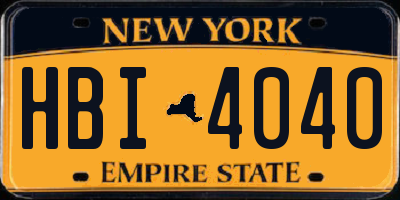 NY license plate HBI4040