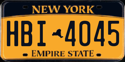 NY license plate HBI4045