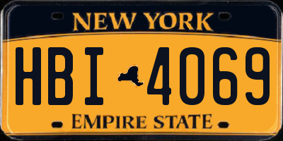 NY license plate HBI4069