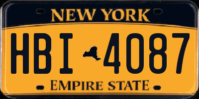 NY license plate HBI4087