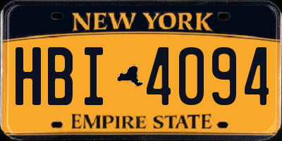 NY license plate HBI4094