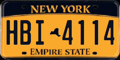 NY license plate HBI4114