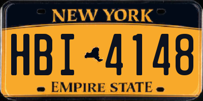 NY license plate HBI4148