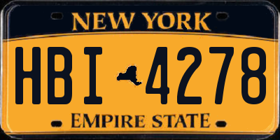 NY license plate HBI4278