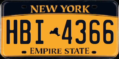 NY license plate HBI4366