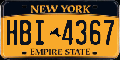 NY license plate HBI4367