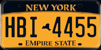 NY license plate HBI4455