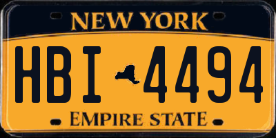 NY license plate HBI4494