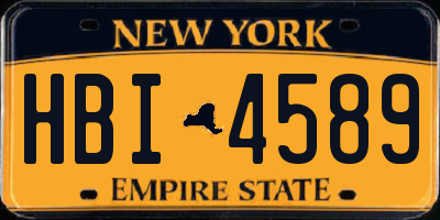 NY license plate HBI4589