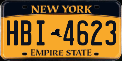 NY license plate HBI4623