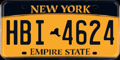 NY license plate HBI4624