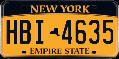 NY license plate HBI4635