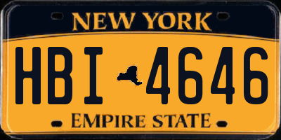 NY license plate HBI4646