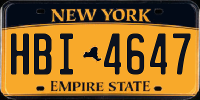 NY license plate HBI4647