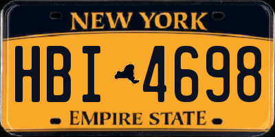 NY license plate HBI4698