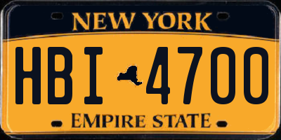 NY license plate HBI4700