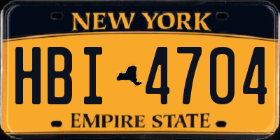 NY license plate HBI4704