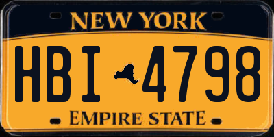 NY license plate HBI4798