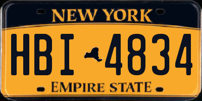NY license plate HBI4834