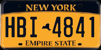 NY license plate HBI4841