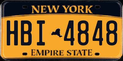 NY license plate HBI4848