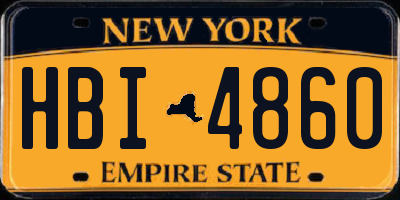 NY license plate HBI4860