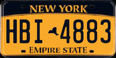 NY license plate HBI4883
