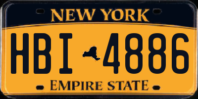 NY license plate HBI4886