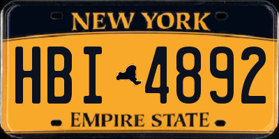 NY license plate HBI4892