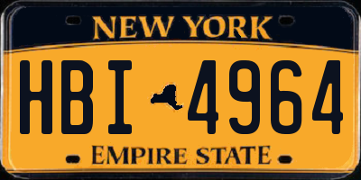 NY license plate HBI4964