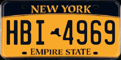 NY license plate HBI4969