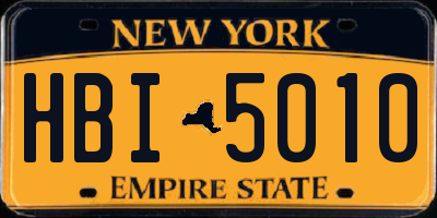 NY license plate HBI5010