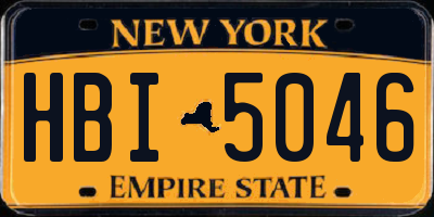NY license plate HBI5046