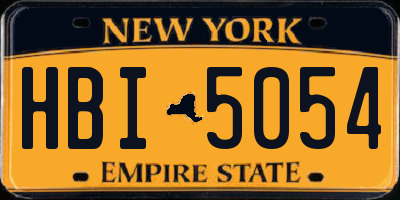 NY license plate HBI5054