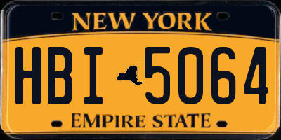NY license plate HBI5064
