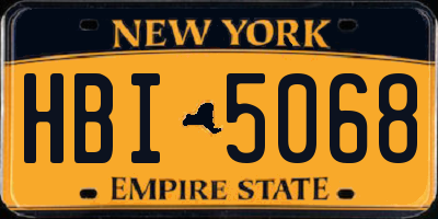 NY license plate HBI5068
