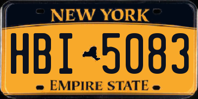 NY license plate HBI5083