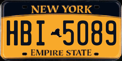 NY license plate HBI5089