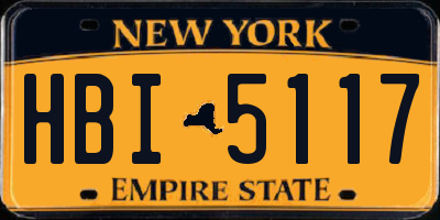 NY license plate HBI5117