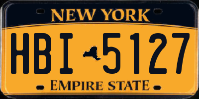 NY license plate HBI5127