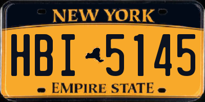 NY license plate HBI5145