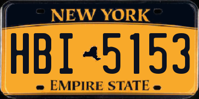 NY license plate HBI5153