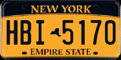 NY license plate HBI5170
