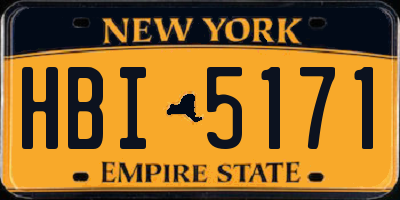 NY license plate HBI5171