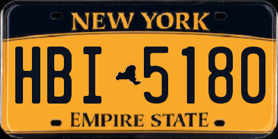 NY license plate HBI5180