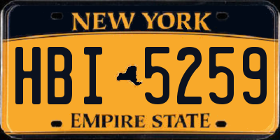 NY license plate HBI5259