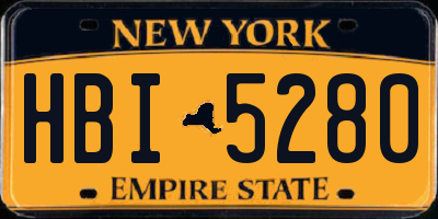 NY license plate HBI5280