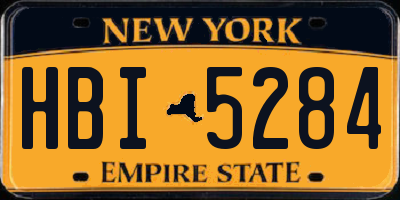 NY license plate HBI5284